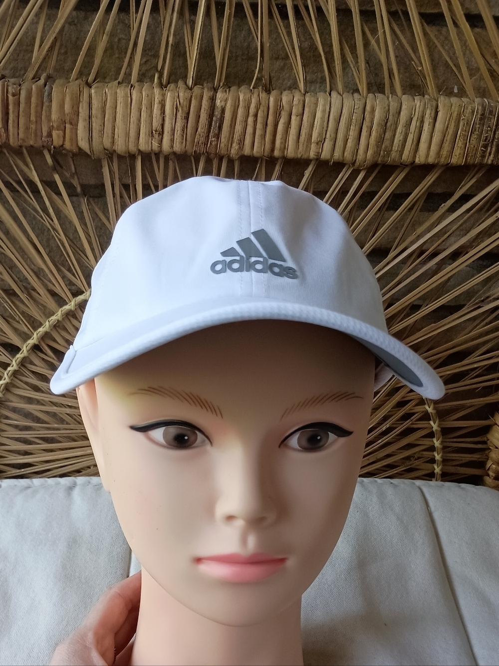 Adidas White Performance Baseball Cap with Grey Logo